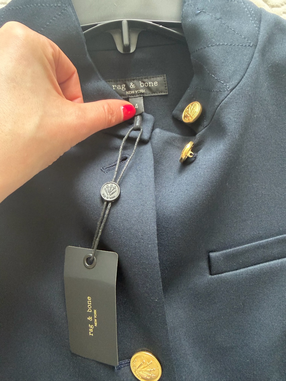 rag & bone NWT Slade Navy Blazer with Gold Buttons - Picture 8 of 13